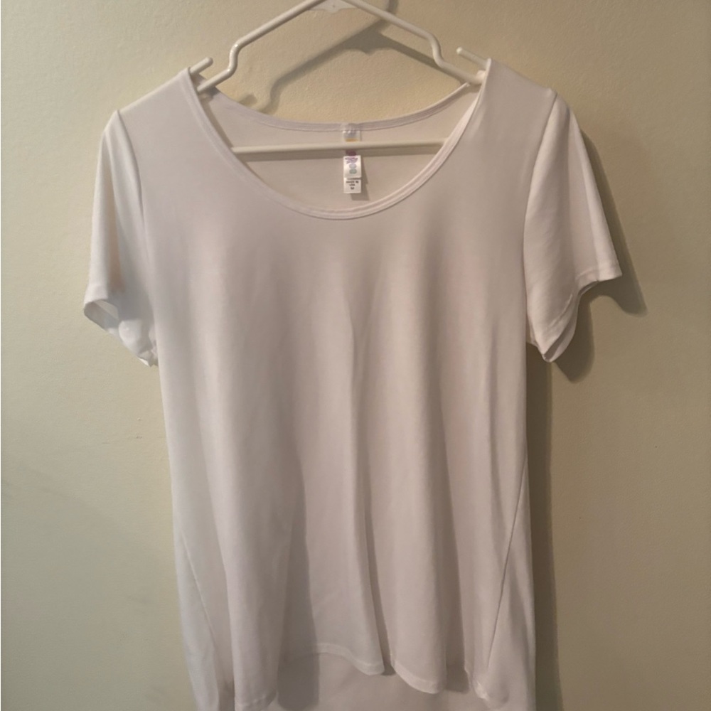 LuLaRoe White Fitted Short Sleeve Tee